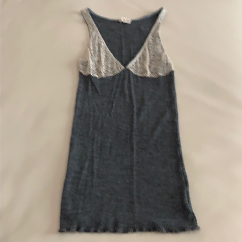 Giada Forte Gray Wool & Ivory Lace Tank Top - S1